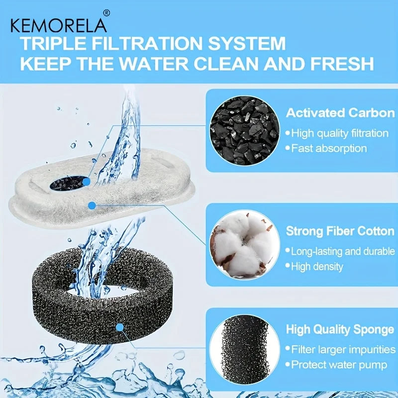 Filtres Remplacement Charbon Actif Fontaine à Eau Chat Acier Inoxydable