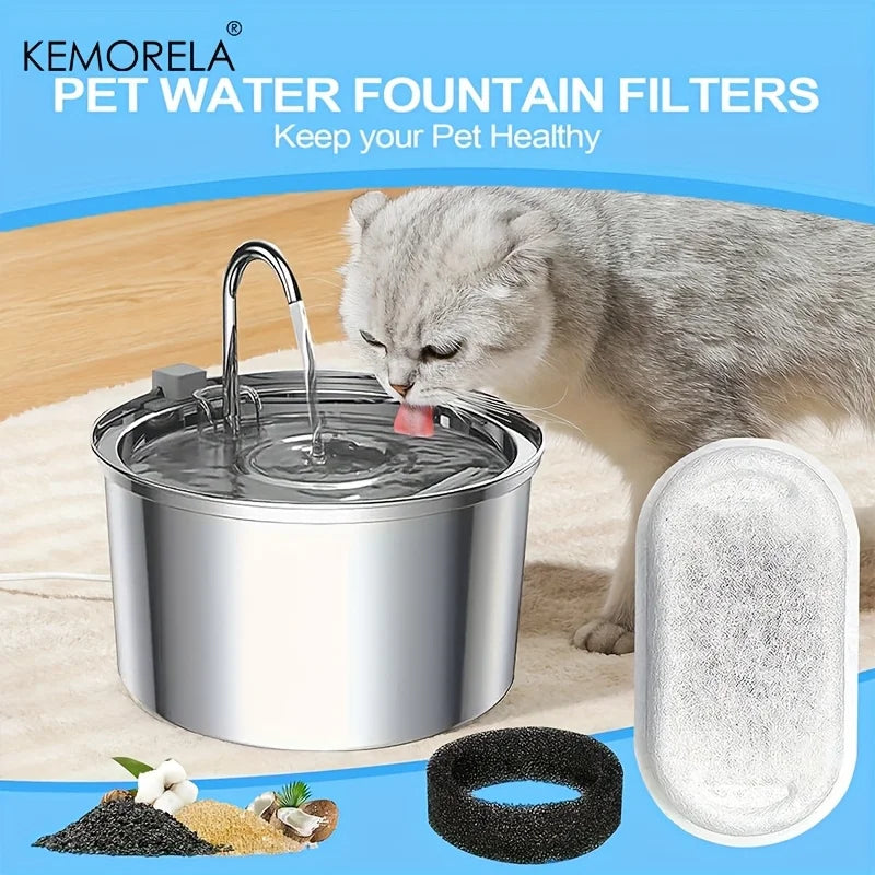 Filtres Remplacement Charbon Actif Fontaine à Eau Chat Acier Inoxydable
