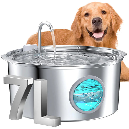 Fontaine à eau 7L en inox – Grands chiens & foyers multi-animaux