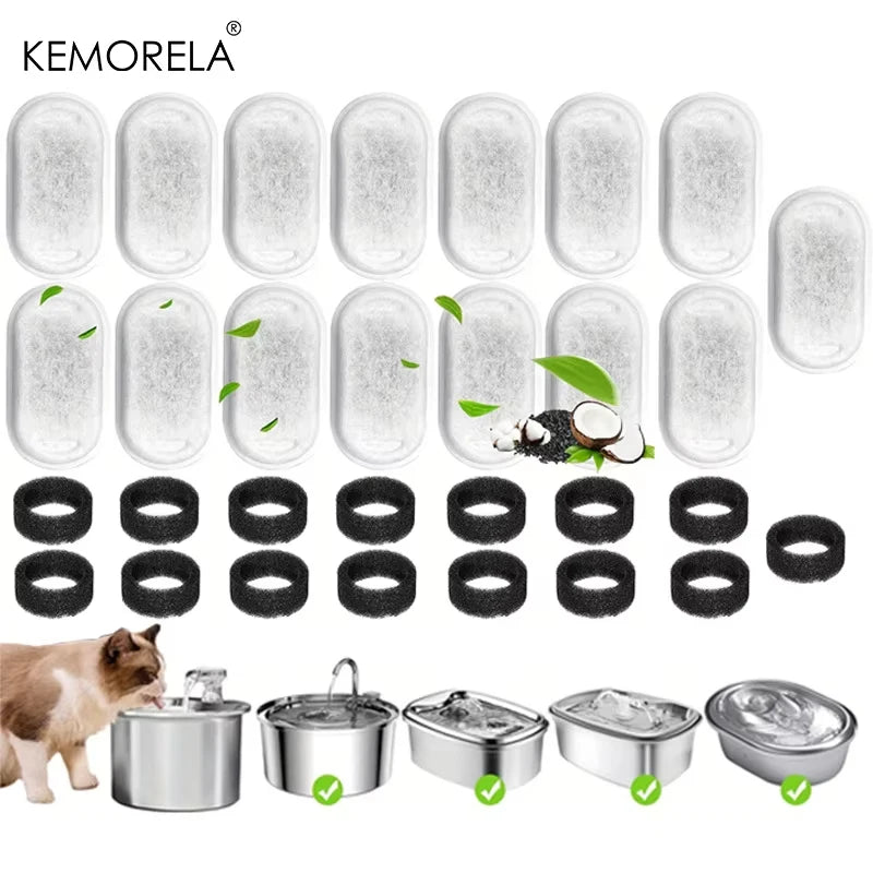 Filtres Remplacement Charbon Actif Fontaine à Eau Chat Acier Inoxydable