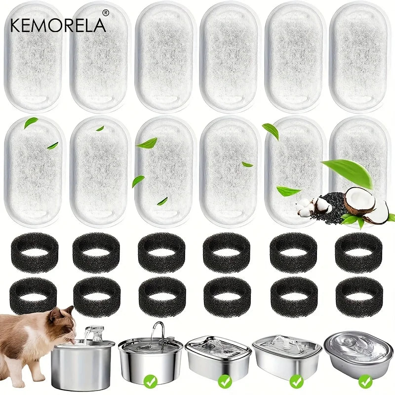 Filtres Remplacement Charbon Actif Fontaine à Eau Chat Acier Inoxydable