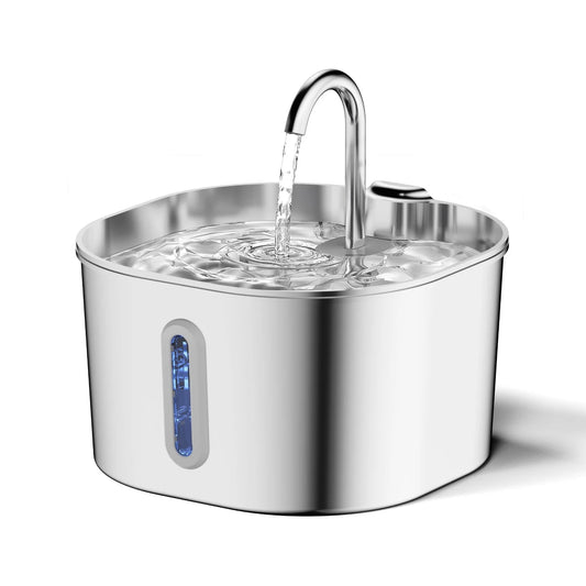 Fontaine à eau 2,2L en inox pour chat & chien – Ultra-silencieuse avec filtre