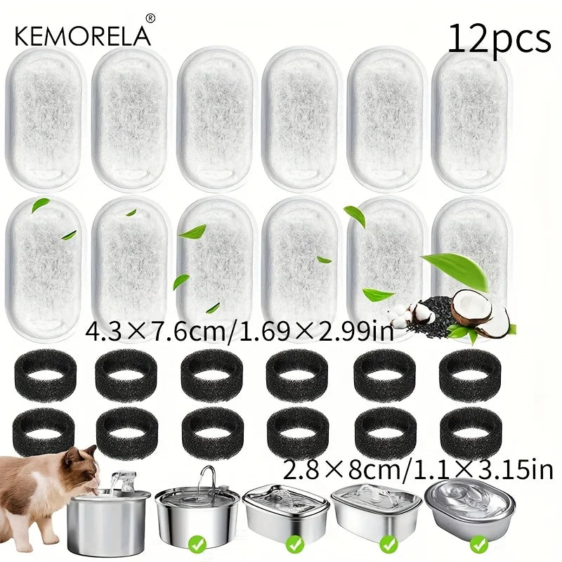 Filtres Remplacement Charbon Actif Fontaine à Eau Chat Acier Inoxydable