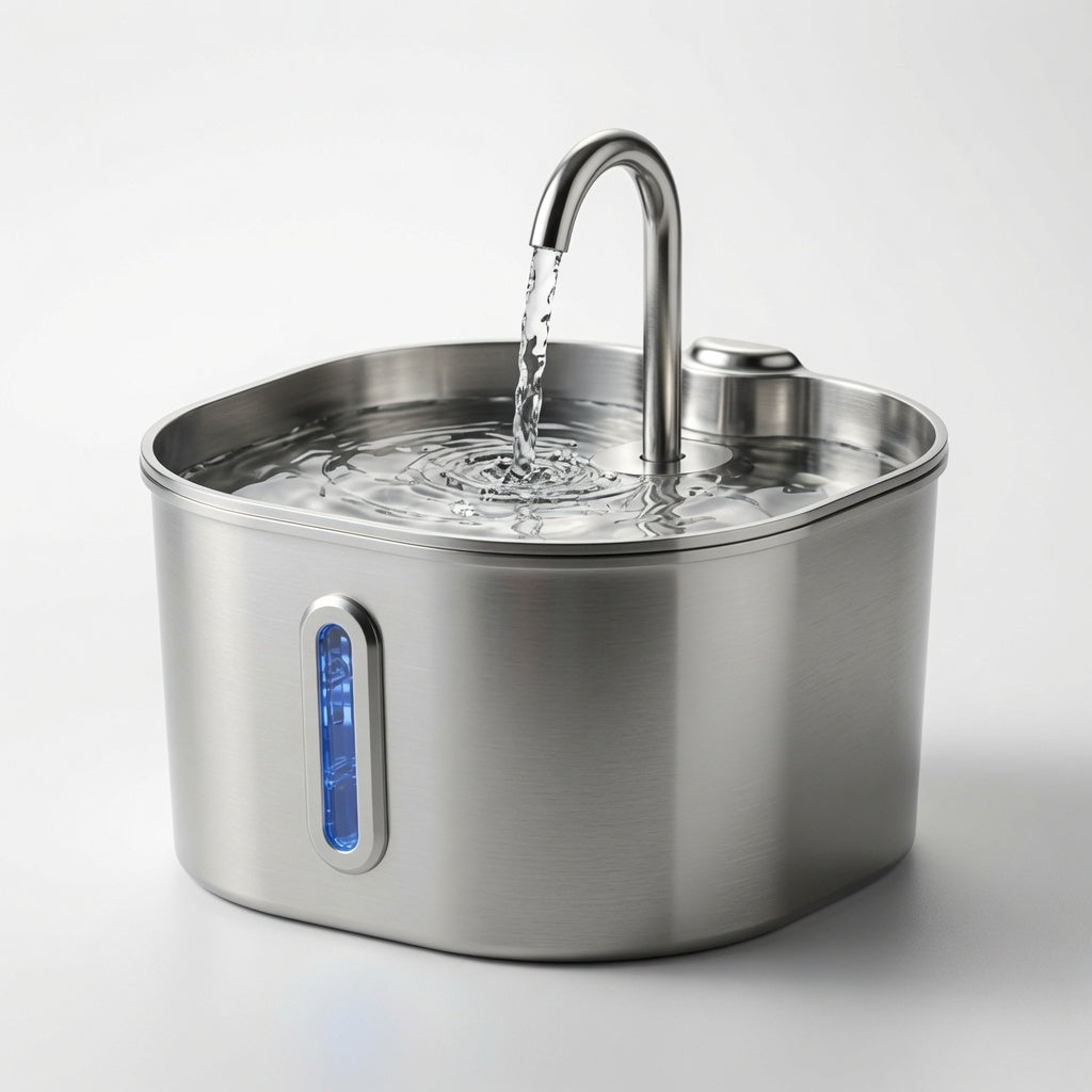 Fontaine à eau 2,2L en inox pour chat & chien – Ultra-silencieuse avec filtre